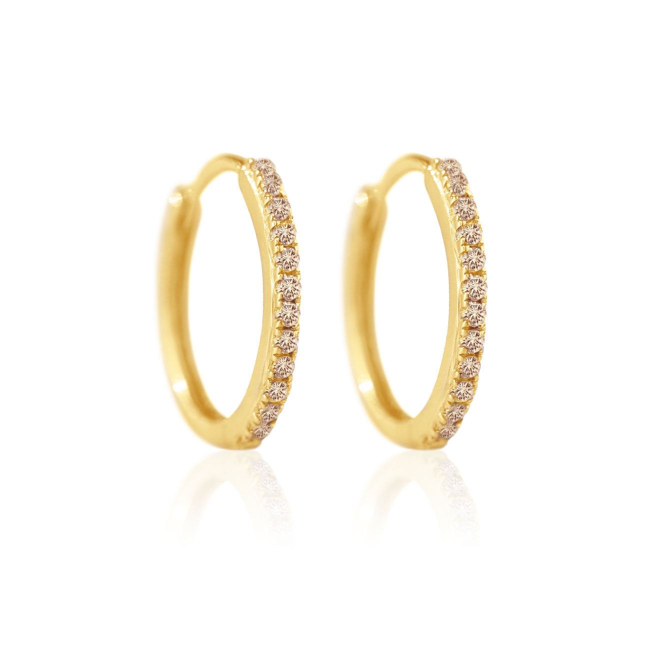 Buy Yumay 9CT Yellow Gold Round Hoop Earrings With White Crystal for Women  and Girls(20MM) Online at desertcartINDIA